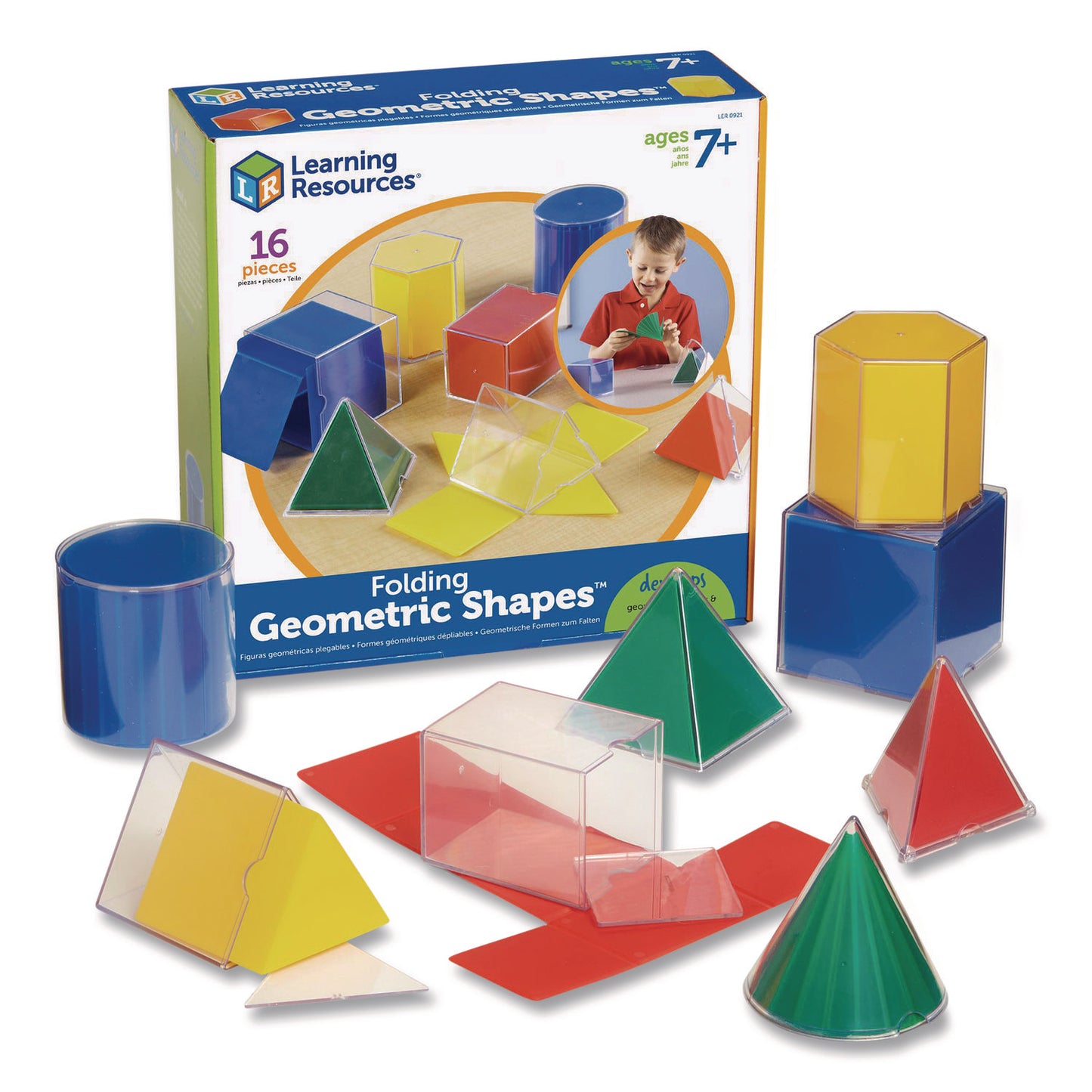 Learning Resources® Folding Geometric Shapes, Grades 2 to 6, 16 Pieces (LRNLER0921)