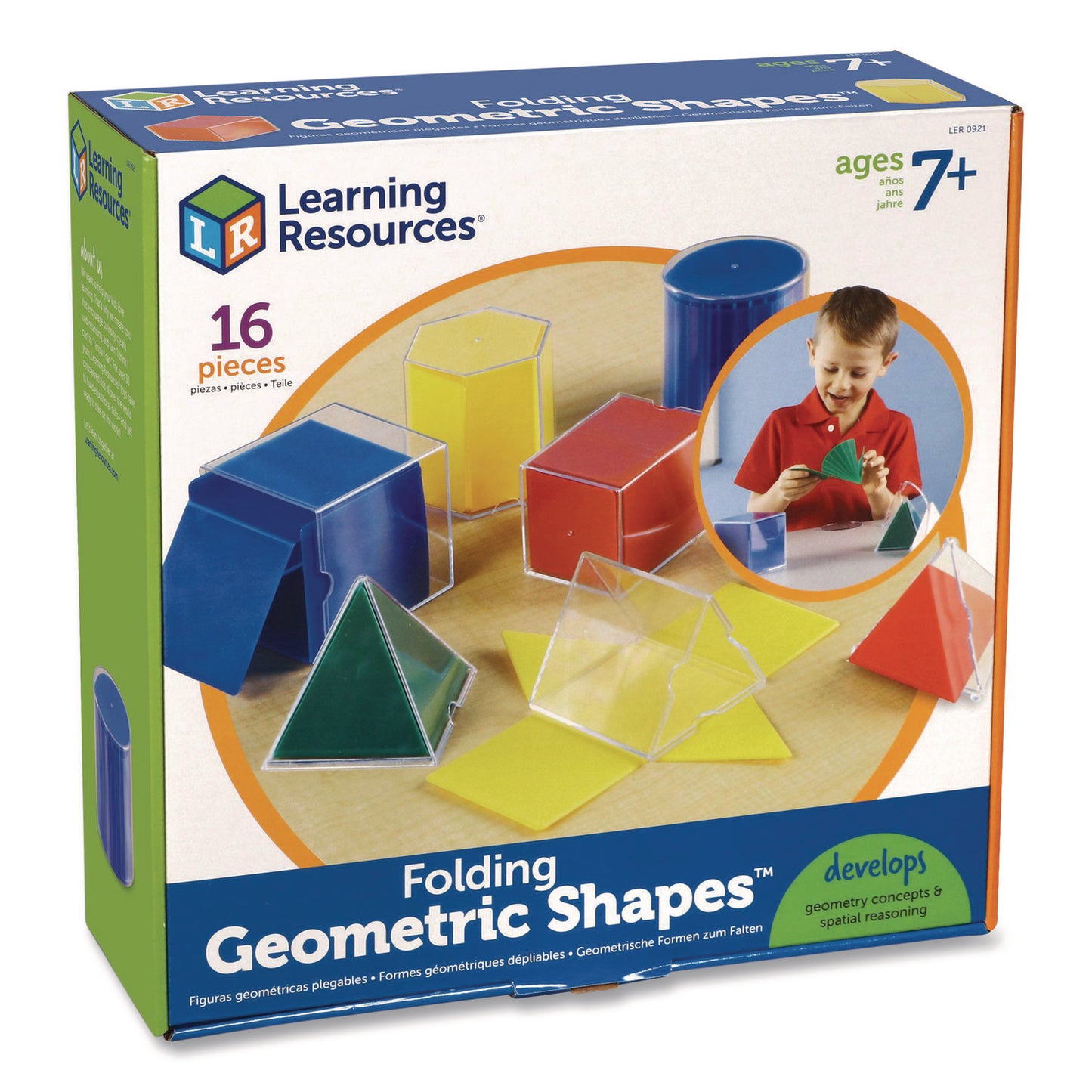 Learning Resources® Folding Geometric Shapes, Grades 2 to 6, 16 Pieces (LRNLER0921)