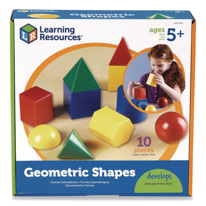 Learning Resources® Large Geometric Shapes, Grades K to 5, 10 Pieces (LRNLER0922)