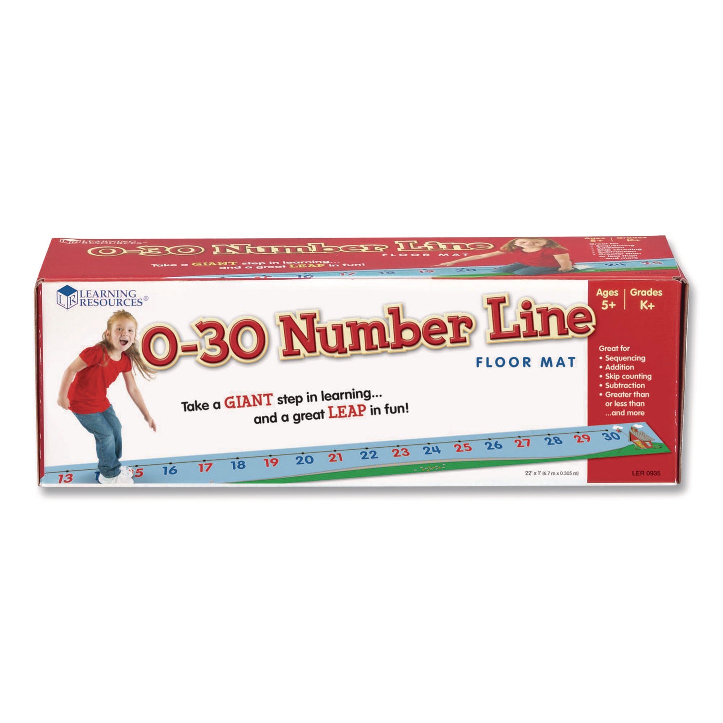 Learning Resources® 0-30 Number Line Floor Mat, Grades K to 5 (LRNLER0935)