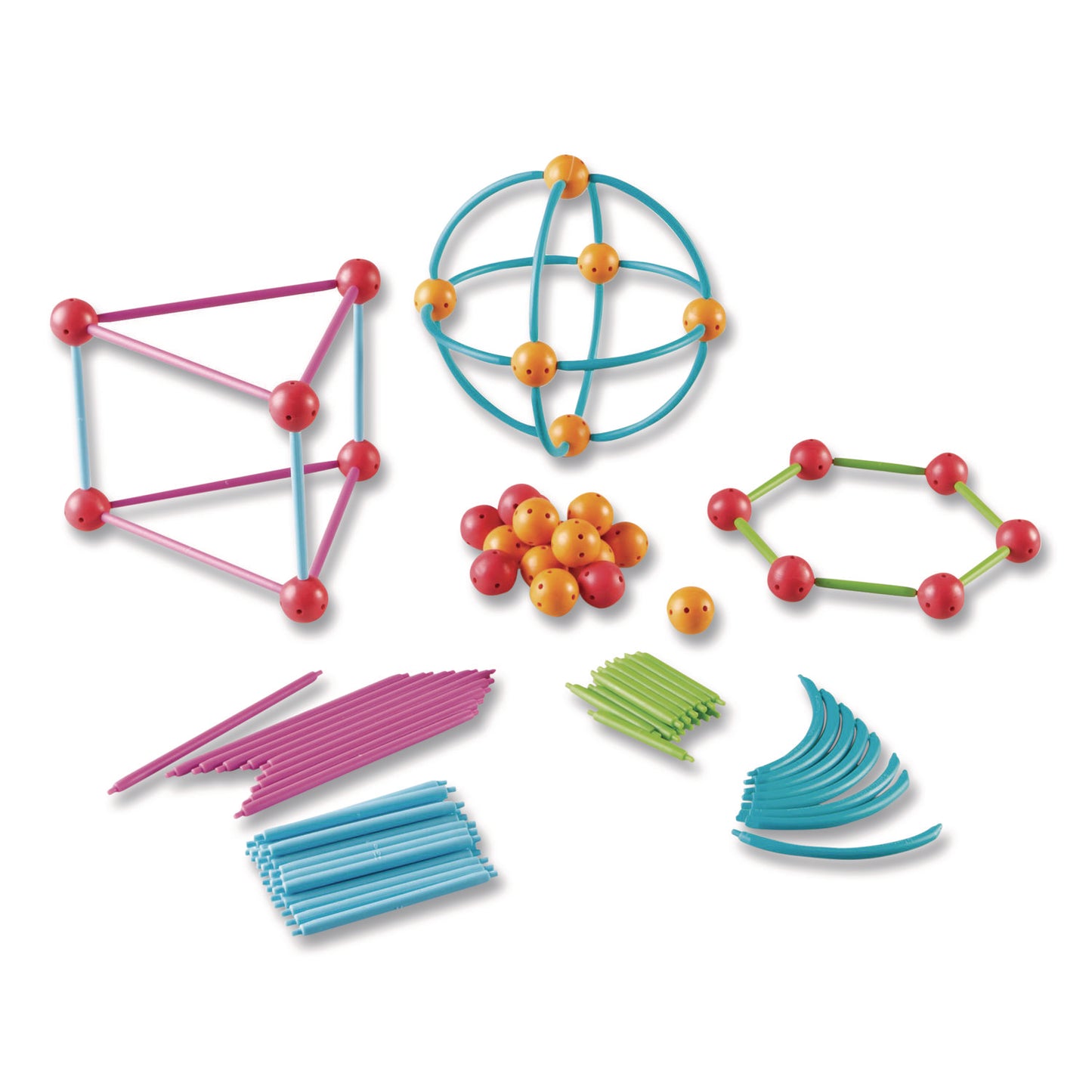 Learning Resources® Geometric Shapes Building Set, Grades K to 5, 170 Pieces (LRNLER1776)