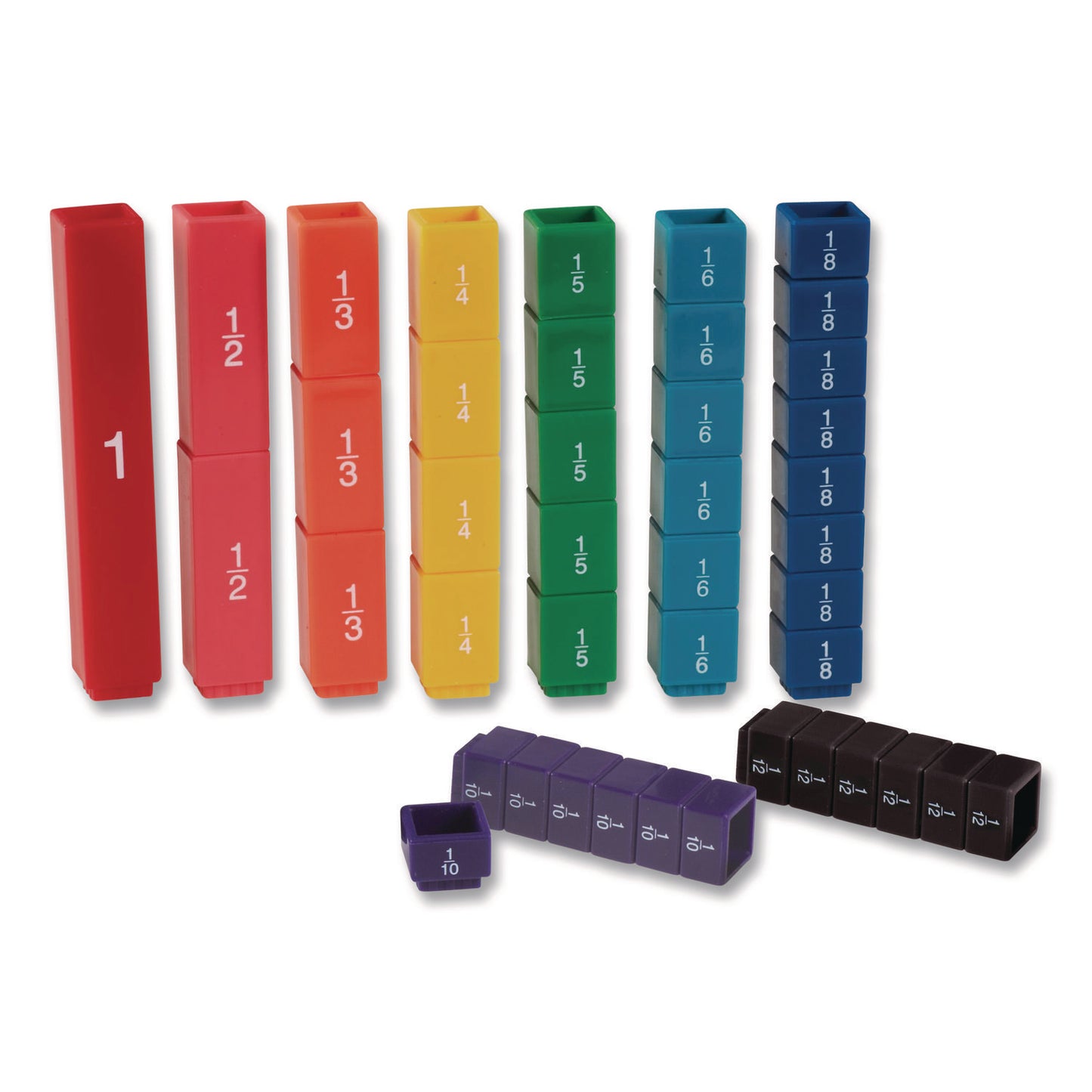 Learning Resources® Fraction Tower Fraction Cubes, Grades 1 to 4, 51 Pieces (LRNLER2510)