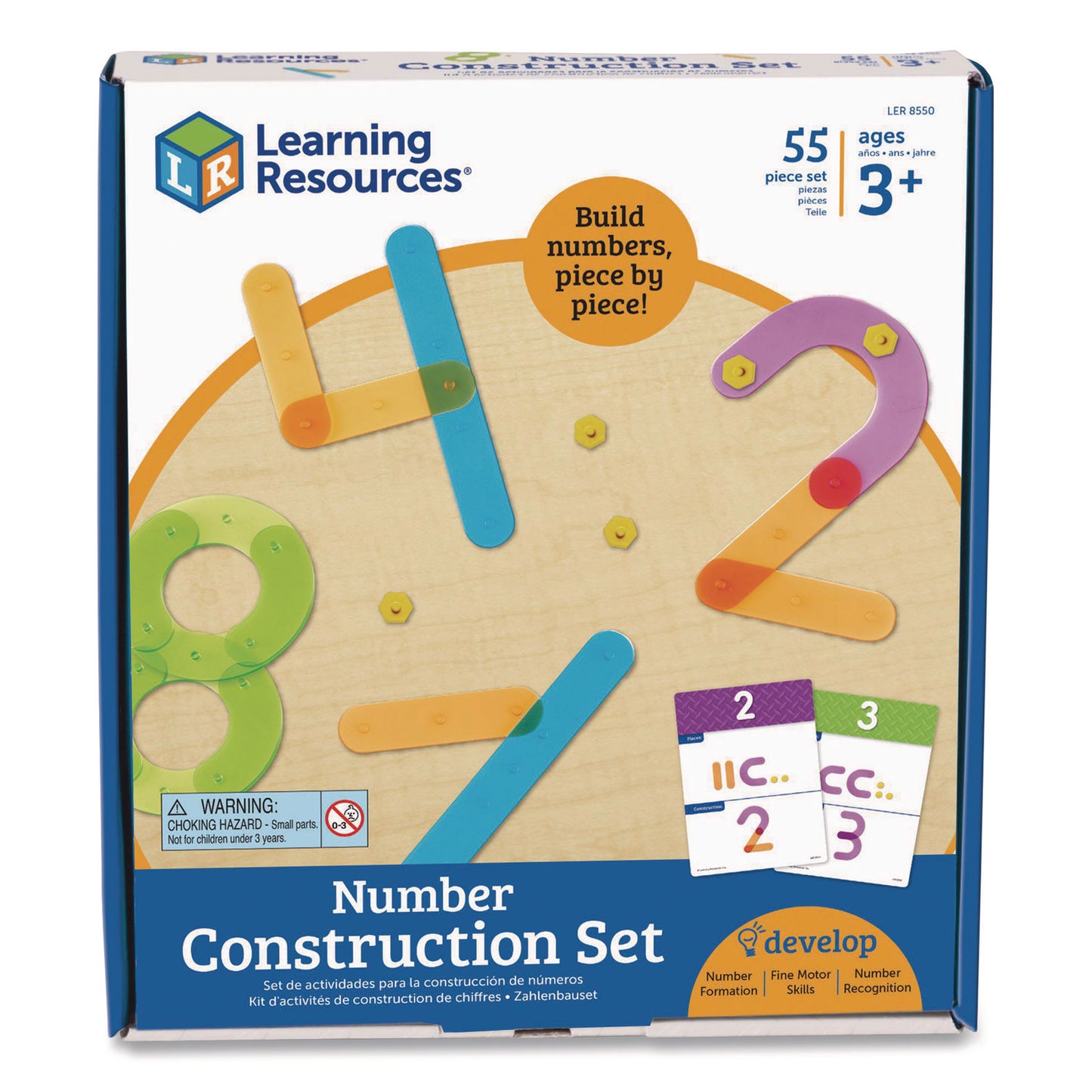 Learning Resources® Number Construction Activity Set, Pre-K to K, 50 Pieces (LRNLER8550)