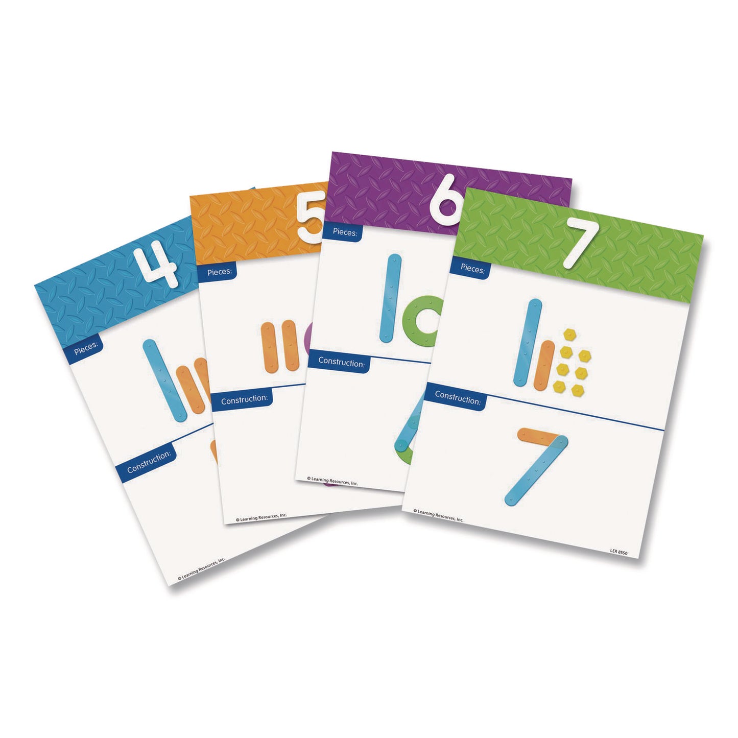 Learning Resources® Number Construction Activity Set, Pre-K to K, 50 Pieces (LRNLER8550)