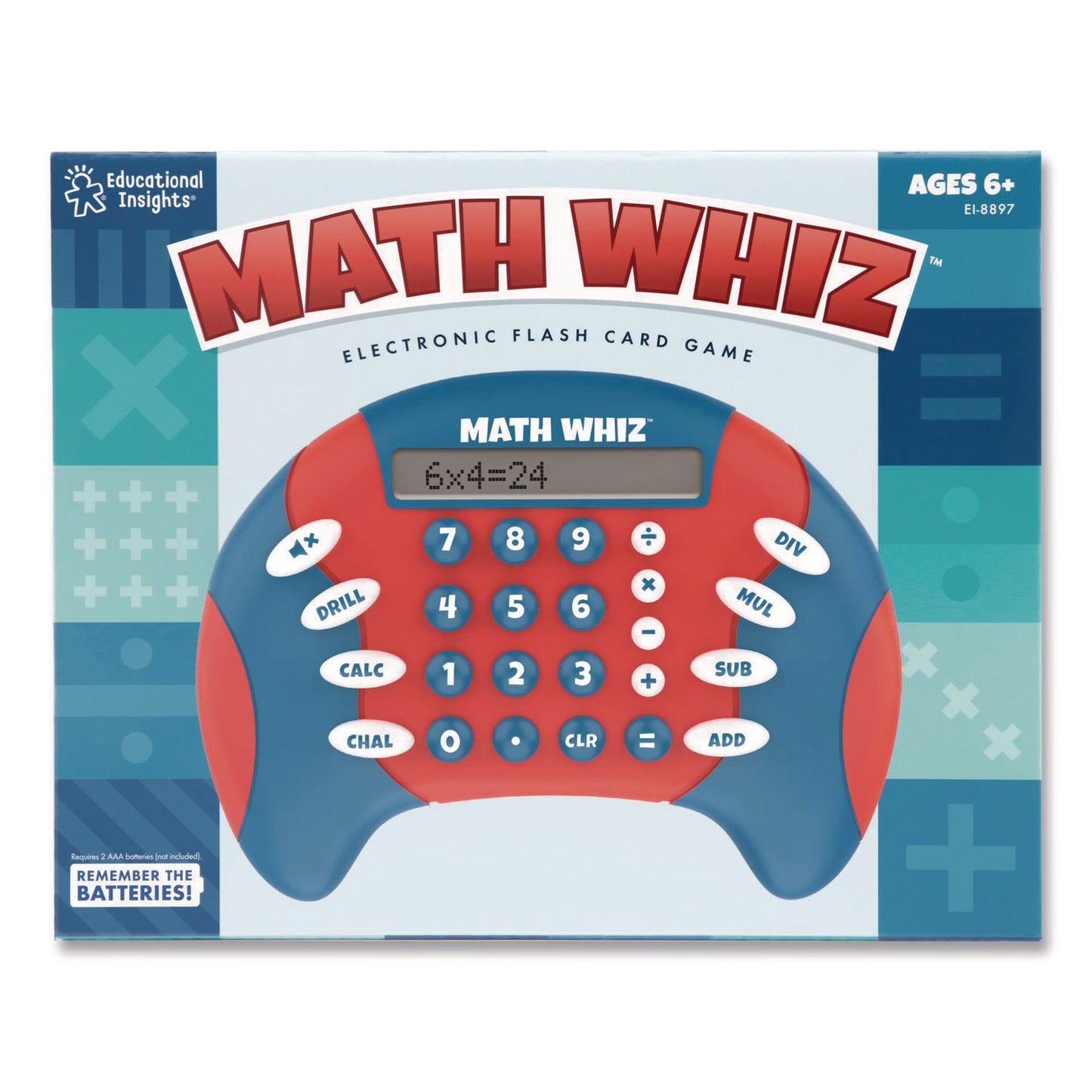 Educational Insights® Math Whiz, Three Game Modes, Four Subjects: Addition, Subtraction, Multiplication and Division, Grades 1 to 5 (EII8897)