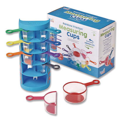 hand2mind® Rainbow Fraction Measuring Cups, Pre-K to K, 9 Pieces (HDM93399)