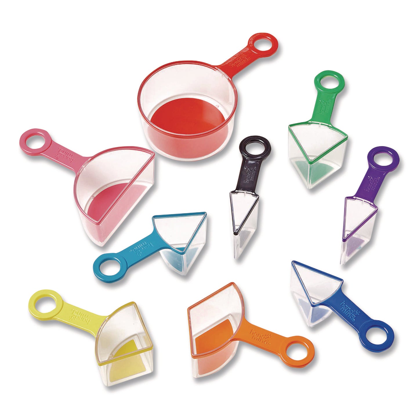hand2mind® Rainbow Fraction Measuring Cups, Pre-K to K, 9 Pieces (HDM93399)