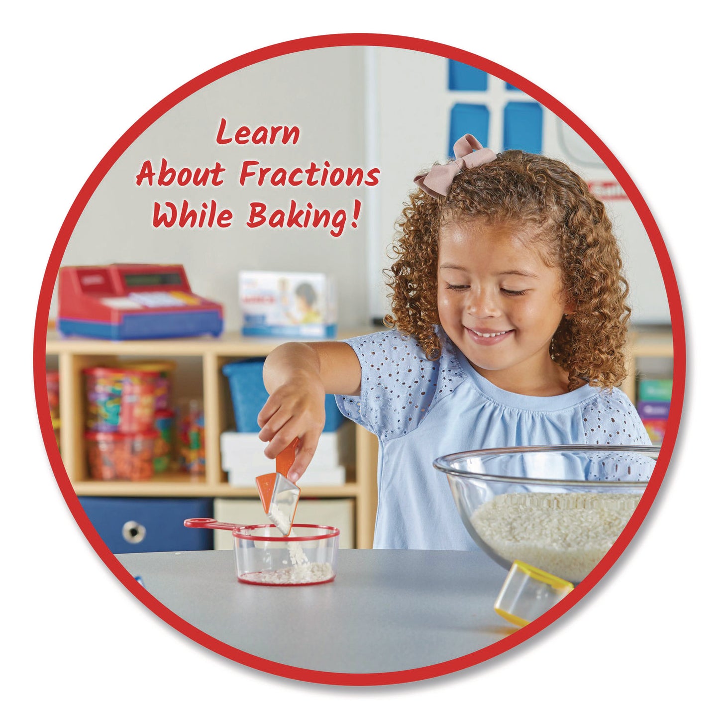 hand2mind® Rainbow Fraction Measuring Cups, Pre-K to K, 9 Pieces (HDM93399)