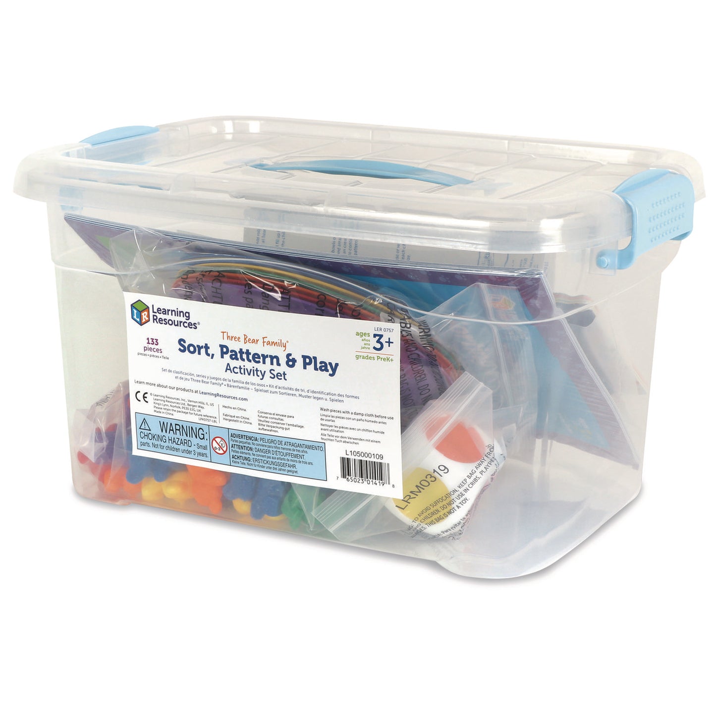 Learning Resources® Three Bear Family Sorting Activity Set, Pre-K to K, 133 Pieces (LRNLER0757)