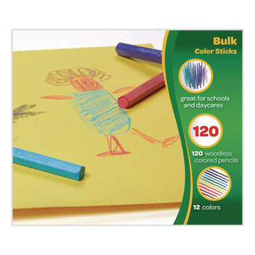 Crayola® Color Sticks Classpack Set, 9.7 mm, Assorted Lead and Barrel Colors, 120/Pack (CYO688120)