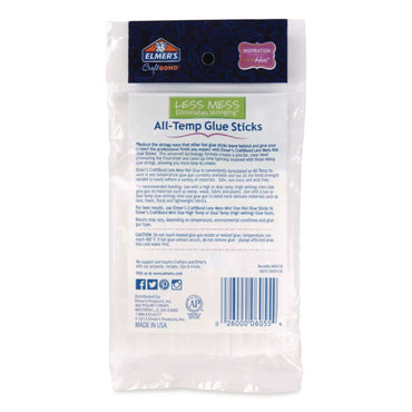 Elmer's® CraftBond Less Mess All-Temp Glue Sticks, 0.27" x 4", Dries Clear, 24/Pack (EPIE6055)