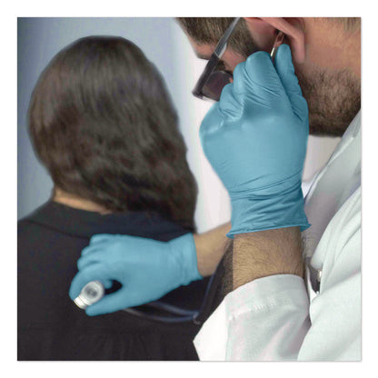 AMMEX® Professional Nitrile Exam Gloves, Powder-Free, Medium, 3 mil Thick, 9.5" Long, Light Blue, 100/Box (AXCAPFN44100)