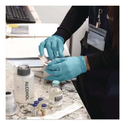 AMMEX® Professional Nitrile Exam Gloves, Powder-Free, Medium, 3 mil Thick, 9.5" Long, Light Blue, 100/Box (AXCAPFN44100)