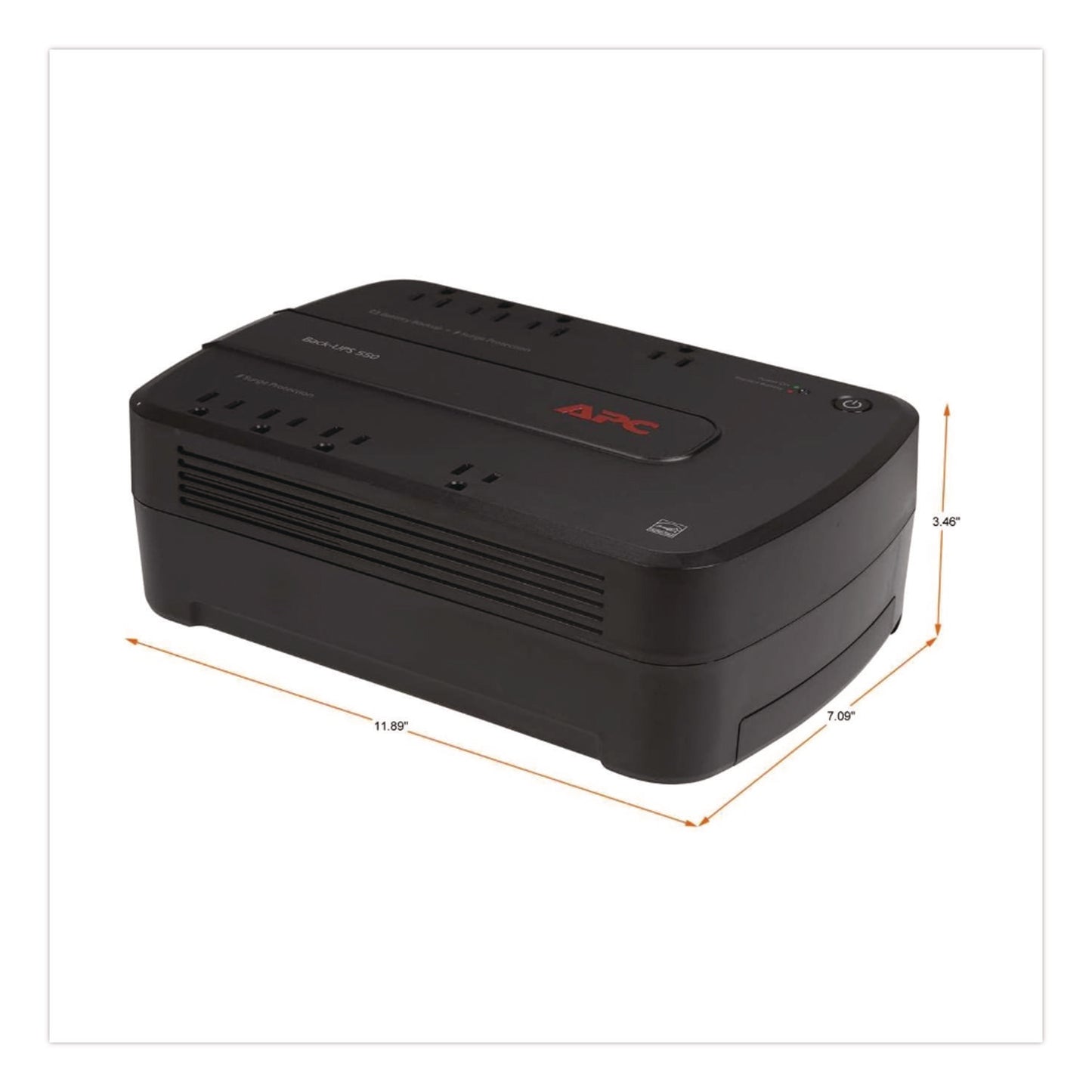 APC® Back-UPS ES 550VA System, 8 Outlets, 550 VA, 365 J (SEU733726)