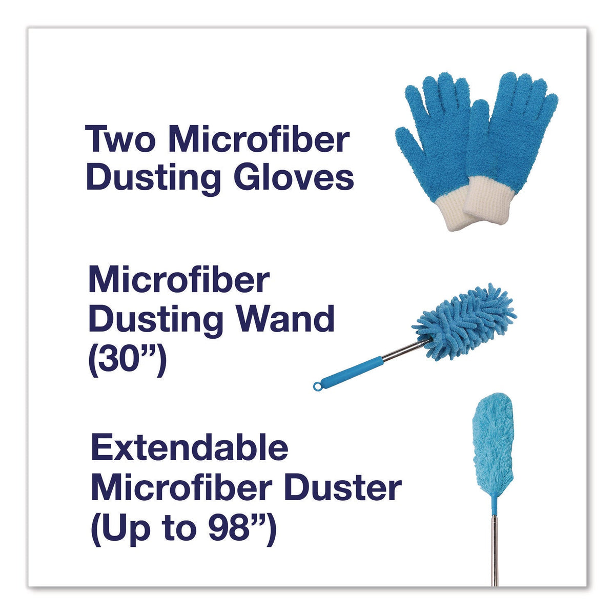 Dusting Maaf TidyUps Dusting Set, Feather Duster, Dusting Wand, 2 Gloves, Blue (CH7 ...