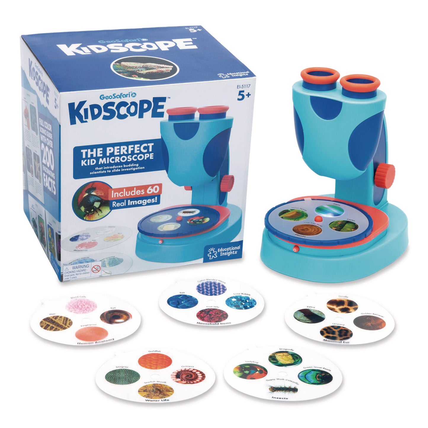 Educational Insights® GeoSafari Jr. Kidscope, Ages 5 and Up, 3x Magnification, Blue (EII5117)