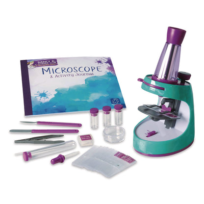 Educational Insights® Nancy B's Science Club Microscope and Activity Journal, Ages 8 and Up, 30x to 400x Magnification, 8.7 x 9.2 x 4.3, Blue (EII5350)