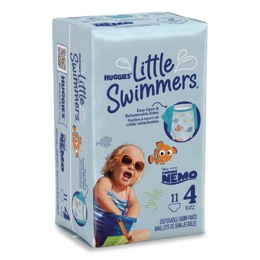 Huggies® Little Swimmers, Size 4, Baby Weight 24 lbs to 34 lbs, Blue, 11/Pack, 8 Packs/Carton (KCM18342)