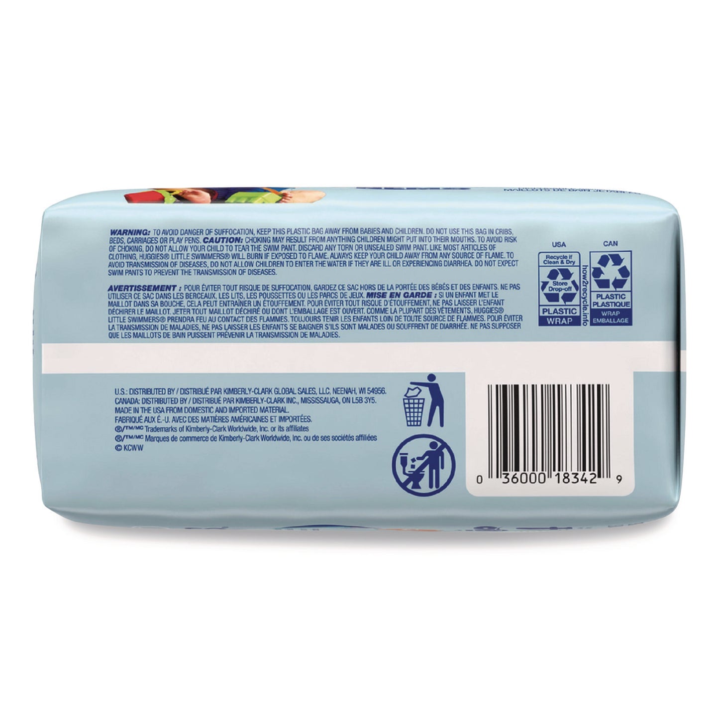 Huggies® Little Swimmers, Size 4, Baby Weight 24 lbs to 34 lbs, Blue, 11/Pack, 8 Packs/Carton (KCM18342)