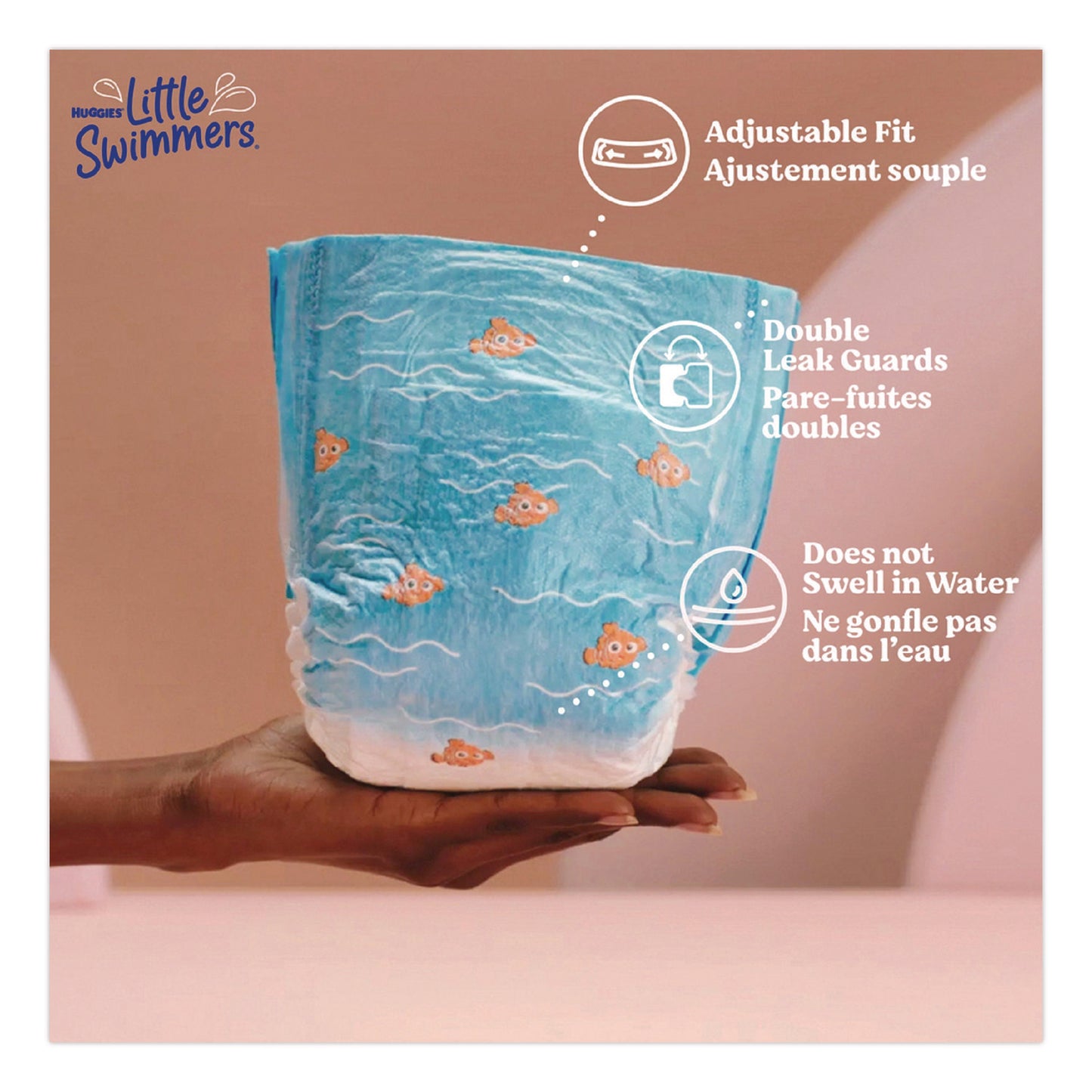 Huggies® Little Swimmers, Size 4, Baby Weight 24 lbs to 34 lbs, Blue, 11/Pack, 8 Packs/Carton (KCM18342)