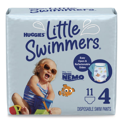 Huggies® Little Swimmers, Size 4, Baby Weight 24 lbs to 34 lbs, Blue, 11/Pack, 8 Packs/Carton (KCM18342)