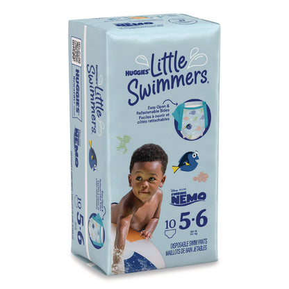 Huggies® Little Swimmers, Size 5-6, Baby Weight 32 lbs and Up, Blue, 10/Pack, 8 Packs/Carton (KCM18345)