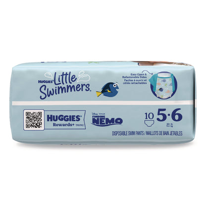 Huggies® Little Swimmers, Size 5-6, Baby Weight 32 lbs and Up, Blue, 10/Pack, 8 Packs/Carton (KCM18345)