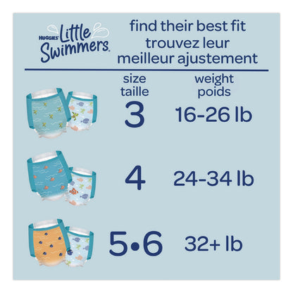 Huggies® Little Swimmers, Size 5-6, Baby Weight 32 lbs and Up, Blue, 10/Pack, 8 Packs/Carton (KCM18345)