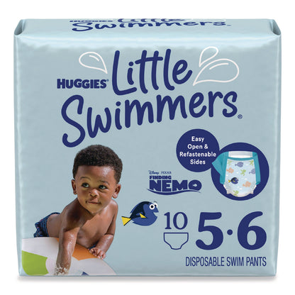 Huggies® Little Swimmers, Size 5-6, Baby Weight 32 lbs and Up, Blue, 10/Pack, 8 Packs/Carton (KCM18345)