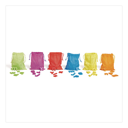 hand2mind® Rainbow Lowercase Magnetic Letters, 1.5" Tall, Assorted Color Characters, 6 Sets of 42 Pieces (HDM96160)