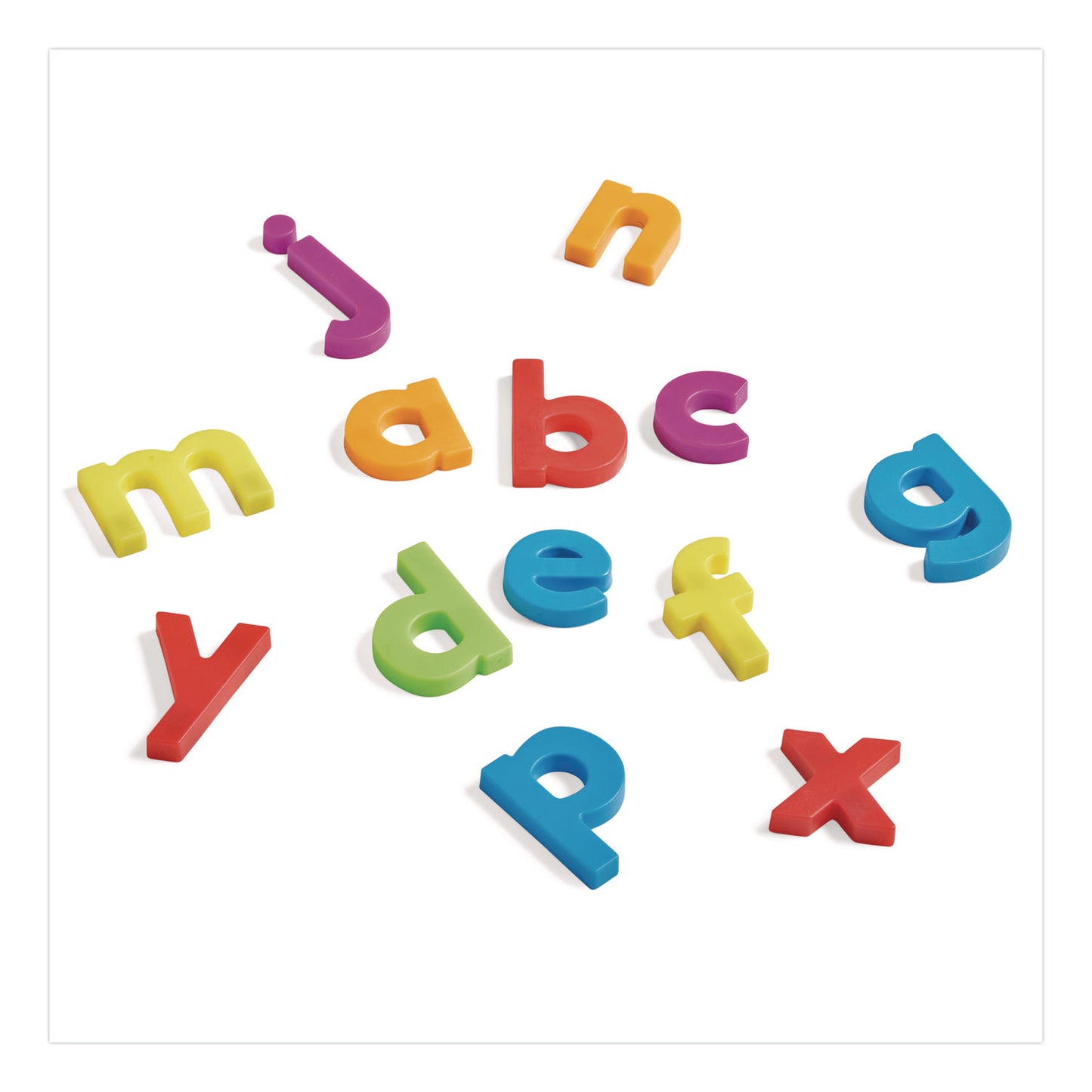 hand2mind® Rainbow Lowercase Magnetic Letters, 1.5" Tall, Assorted Color Characters, 6 Sets of 42 Pieces (HDM96160)