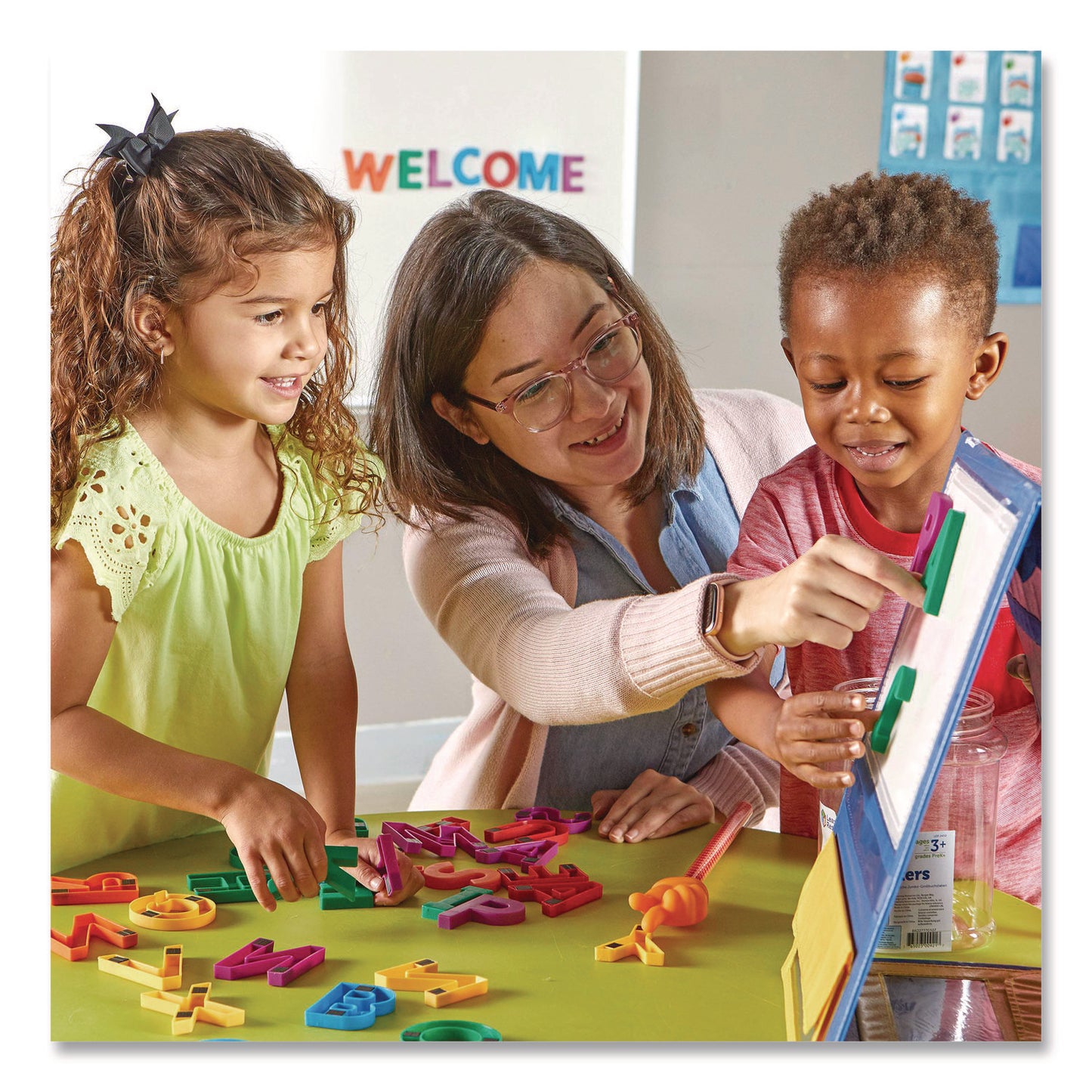 Learning Resources® Jumbo Uppercase Magnetic Letters, 2.5" Tall, Assorted Colors, 40 Pieces (LRNLER0450)