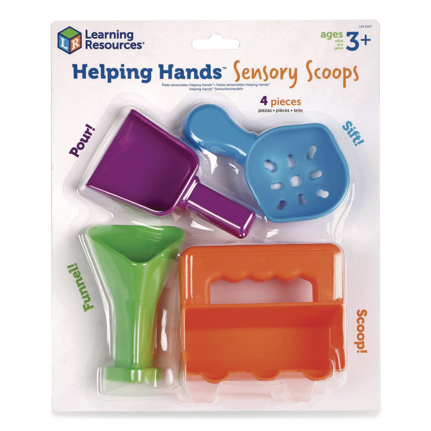 Learning Resources® Helping Hands Sensory Scoops, Grades Pre-K to 2, 4 Pieces (LRNLER5567)