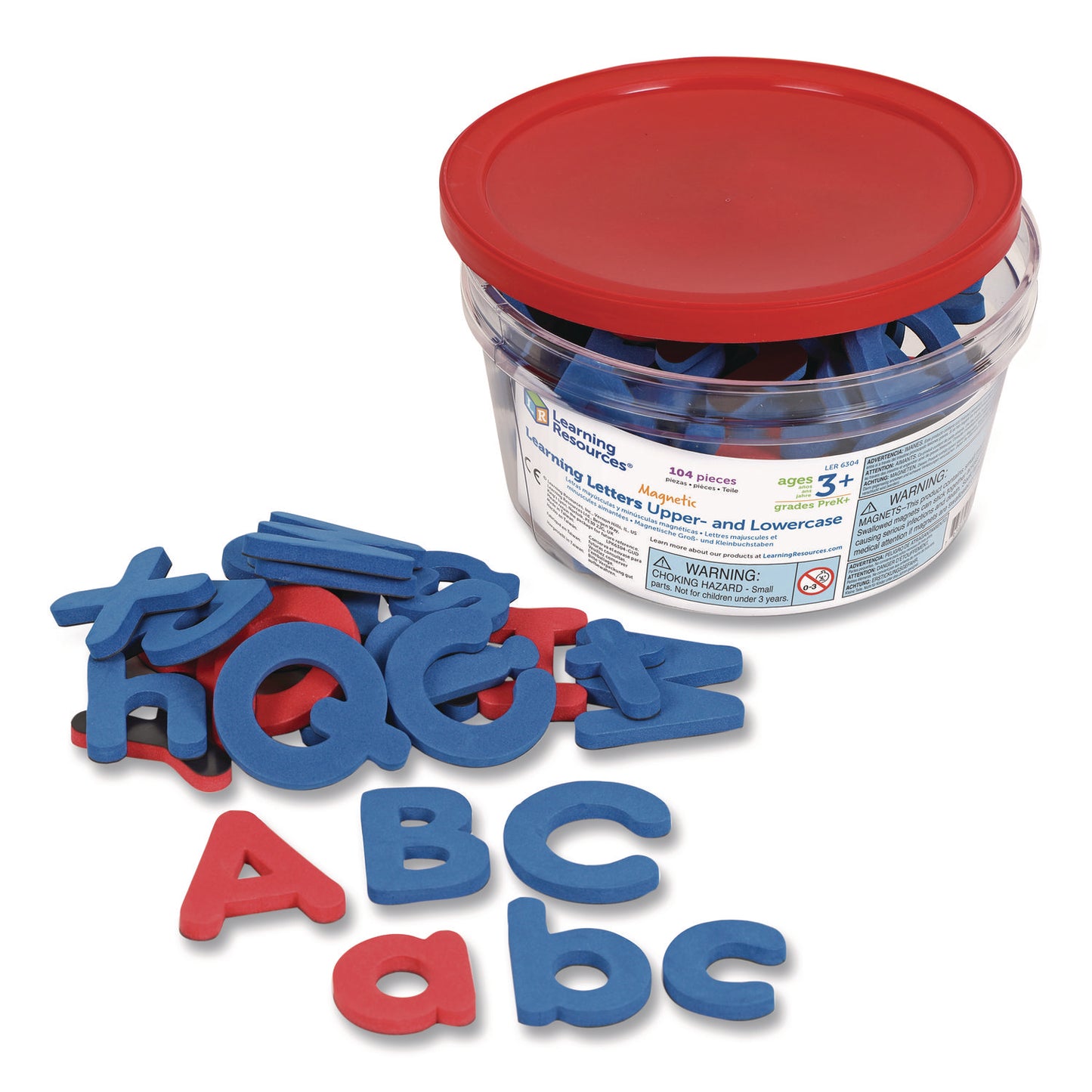 Learning Resources® Soft Foam Magnetic Learning Letters, 1.5" Tall, Assorted Color Characters, 104 Pieces (LRNLER6304)