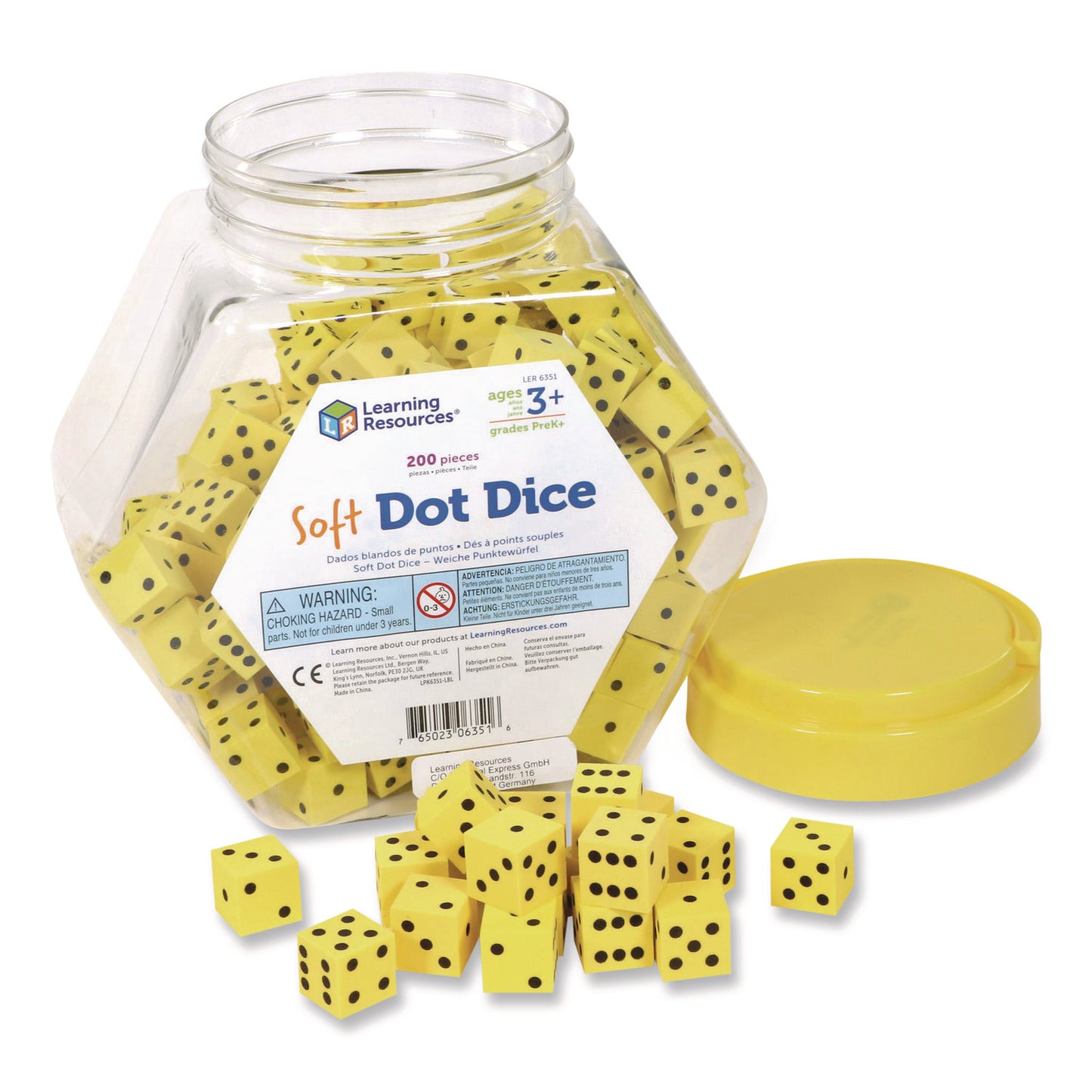 Learning Resources® Soft Foam Dot Dice, Grades Pre-K to 1, 200 Pieces (LRNLER6351)
