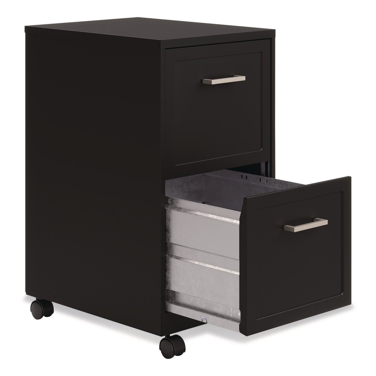 Alera® Two-Drawer Mobile Vertical File, 2 Letter-Size File Drawers, 14.25 x 18 x 26.7, Black (ALEHSVF1824BL)