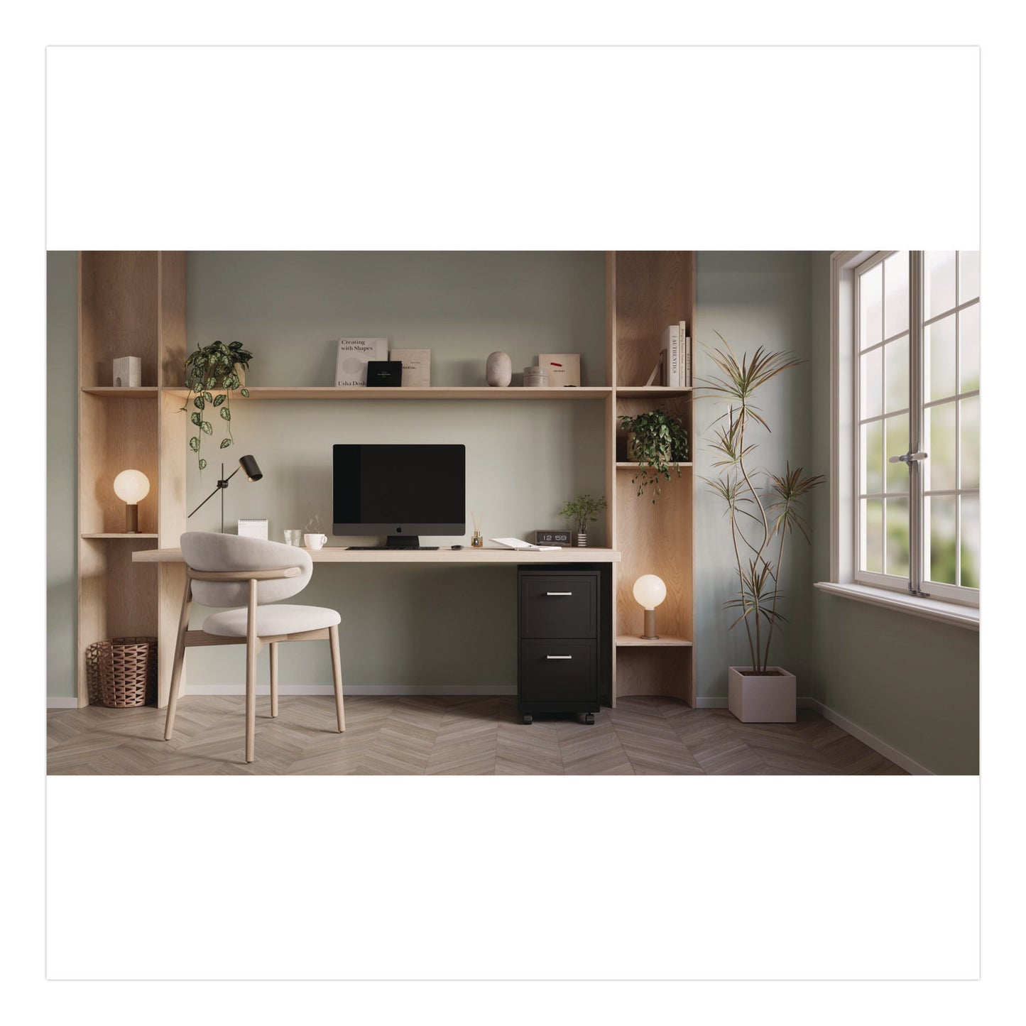 Alera® Two-Drawer Mobile Vertical File, 2 Letter-Size File Drawers, 14.25 x 18 x 26.7, Black (ALEHSVF1824BL)
