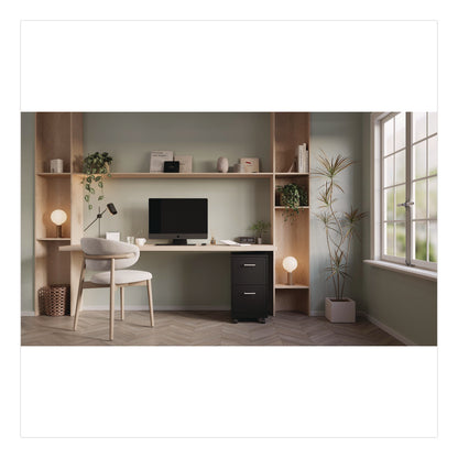 Alera® Two-Drawer Mobile Vertical File, 2 Letter-Size File Drawers, 14.25 x 18 x 26.7, Black (ALEHSVF1824BL)