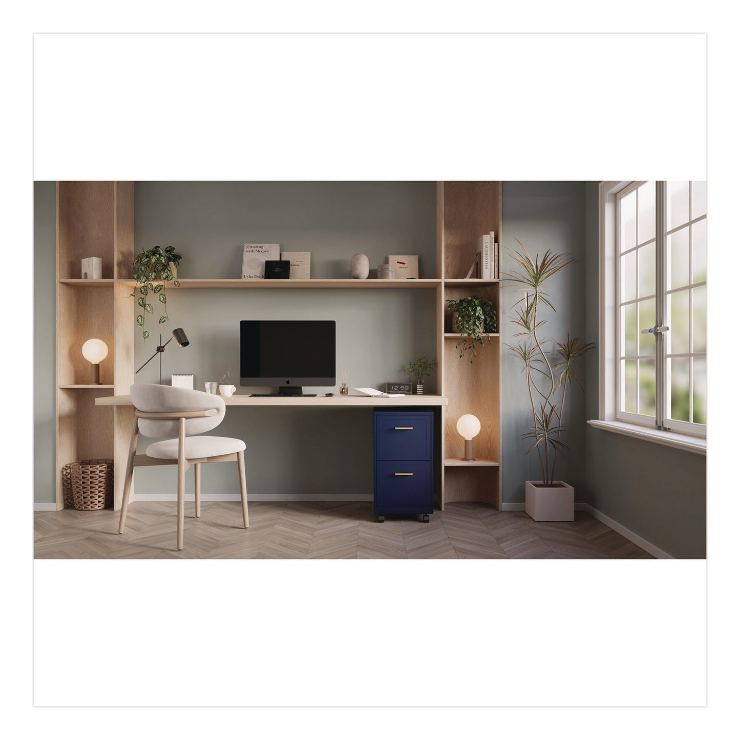 Alera® Two-Drawer Mobile Vertical File, 2 Letter-Size File Drawers, 14.25 x 18 x 26.7, Navy (ALEHSVF1824NY)