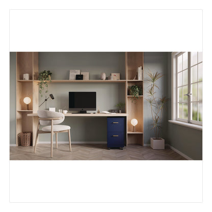 Alera® Two-Drawer Mobile Vertical File, 2 Letter-Size File Drawers, 14.25 x 18 x 26.7, Navy (ALEHSVF1824NY)