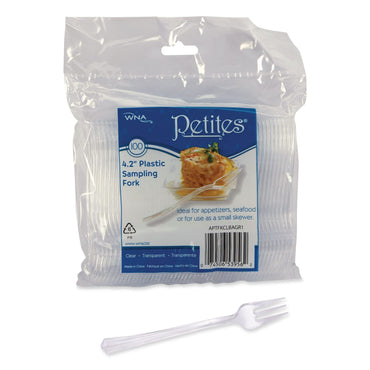 wna-petites-mini-utensils-medium-duty-petite-tasting-fork-plastic-clear-500-carton-wnaaptfkcl_2