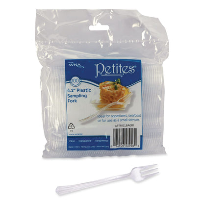 wna-petites-mini-utensils-medium-duty-petite-tasting-fork-plastic-clear-500-carton-wnaaptfkcl_2