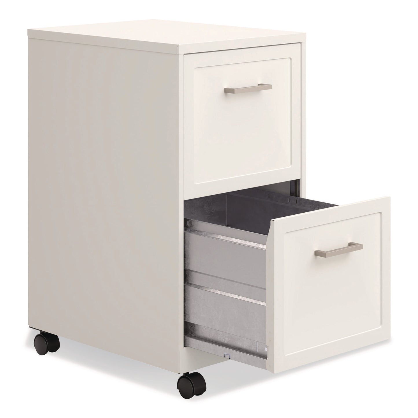 Alera® Two-Drawer Mobile Vertical File, 2 Letter-Size File Drawers, 14.25 x 18 x 26.7, Pearl White (ALEHSVF1824WH)