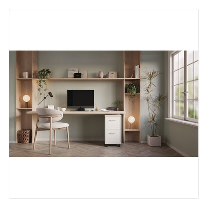 Alera® Two-Drawer Mobile Vertical File, 2 Letter-Size File Drawers, 14.25 x 18 x 26.7, Pearl White (ALEHSVF1824WH)