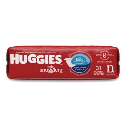 Huggies® Little Snugglers Baby Diapers, Size 0 to Newborn, 1 lbs to 10 lbs, Disney Design, 31 Diapers/Pack, 4 Packs/Carton (KCM49694)