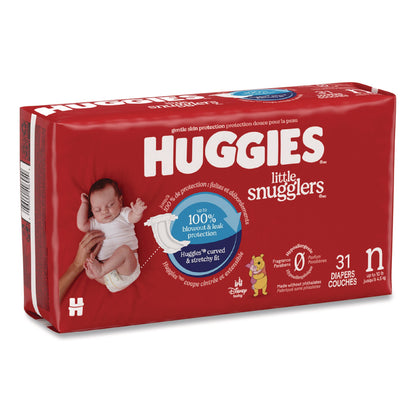 Huggies® Little Snugglers Baby Diapers, Size 0 to Newborn, 1 lbs to 10 lbs, Disney Design, 31 Diapers/Pack, 4 Packs/Carton (KCM49694)