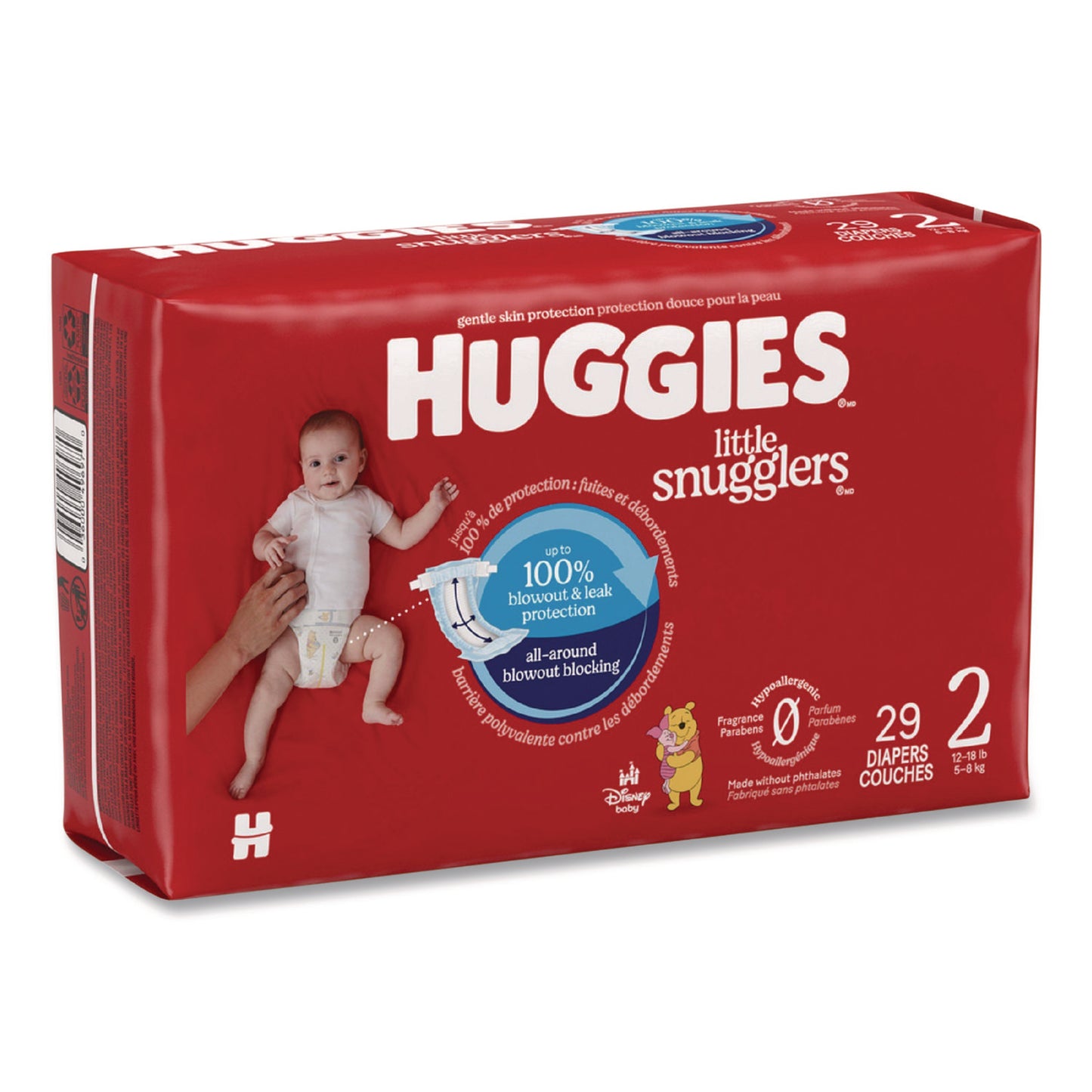 Huggies® Little Snugglers Baby Diapers, Size 2, 12 lbs to 18 lbs, Disney Design, 29 Diapers/Pack, 4 Packs/Carton (KCM49697)
