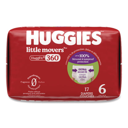 Huggies® Little Movers HuggFit 360 Degree, Size 6, Over 35 lbs, Disney Design, 17 Diapers/Pack, 4 Packs/Carton (KCM56608)