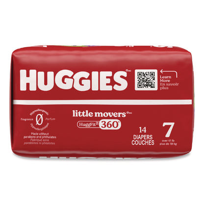 Huggies® Little Movers HuggFit 360 Degree, Size 7, Over 41 lbs, Disney Design, 14 Diapers/Pack, 4 Packs/Carton (KCM56609)