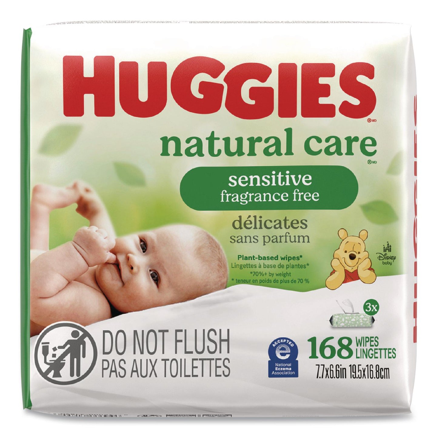 Huggies® Natural Care Sensitive Baby Wipes, 6.6 x 6.86, Unscented, White, 56 Wipes/Pack, 3 Packs/Carton (KCM41926)